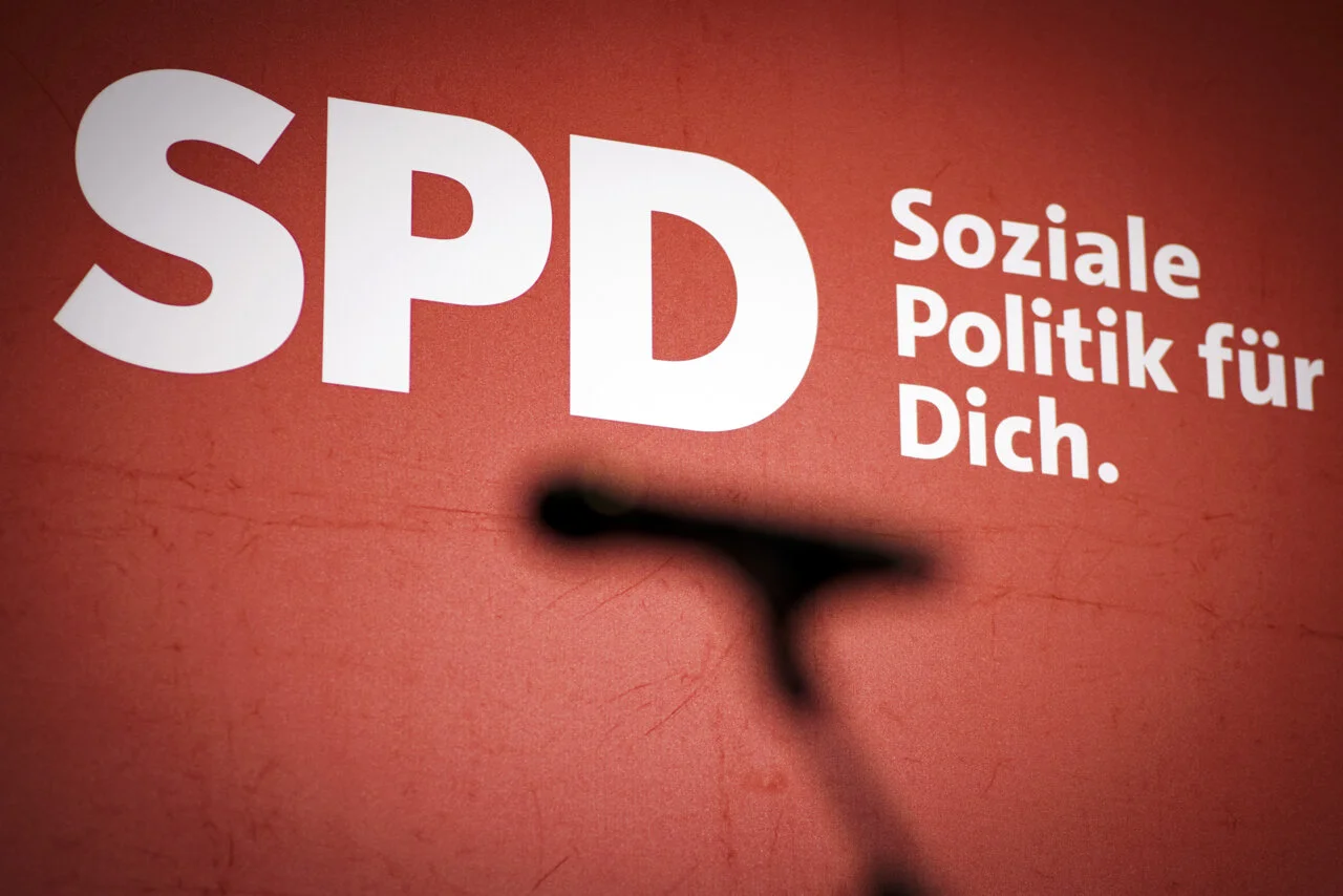 Rückwand mit SPD Logo. Soziale Politik für Dich.